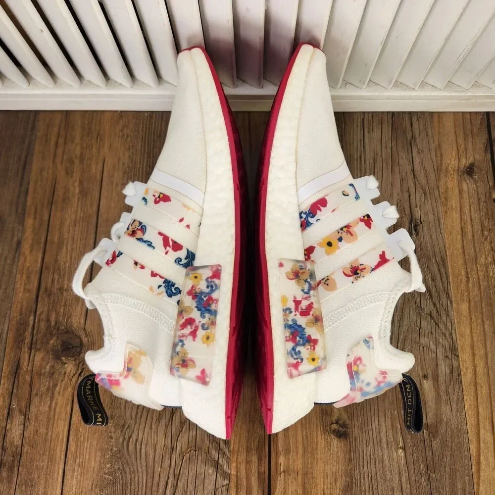 Adidas Her Studio London x NMD_R1 Floral Womens Sz 8 White Trainers Shoes FY3666